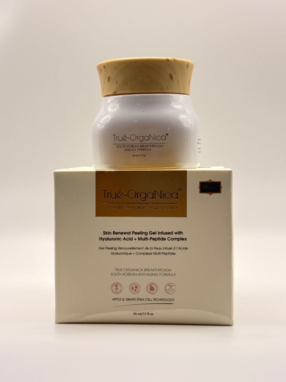 True-OrgaNica Peeling Gel Hyaluronic Acid Multi-Peptide Complex 1.7oz